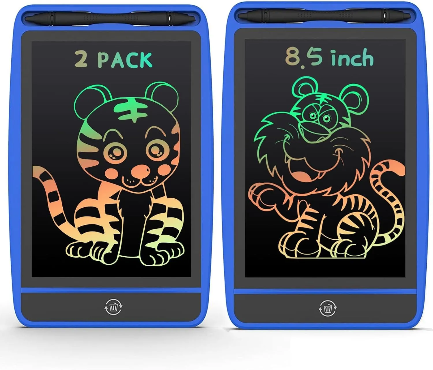 LCD Writing Tablet with Screen Lock erasable Graffiti Drawing Board Electronic Writing Board Home School Office Writing Board Learning Educational Toy Gift Travel car Drawing Board(2pcs 8.5in)