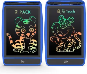 LCD Writing Tablet with Screen Lock erasable Graffiti Drawing Board Electronic Writing Board Home School Office Writing Board Learning Educational Toy Gift Travel car Drawing Board(2pcs 8.5in)