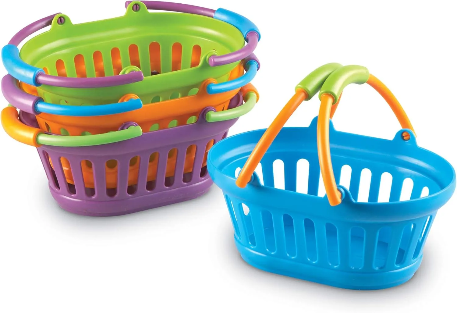 Learning Resources New Sprouts Stack of Baskets - 4 Pieces, Ages 18 mos  Toddler Pretend Play Toys, Play Grocery Basket, Perfect for Easter Baskets
