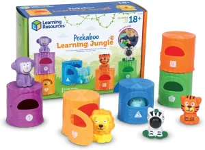 Learning Resources Peekaboo Learning Jungle - Preschool Learning Toys, Fine Motor Sensory Activities, Gifts for Toddlers Ages 18  Months