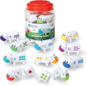 Learning Resources Snap-n-Learn Counting Cows Toy Set,Develops Color Recognition, Counting & Sorting Set, Farm Animals, 20 Pieces, Ages 18  months