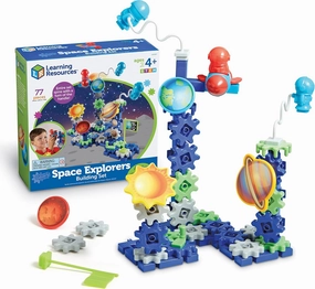 Learning Resources Gears! Gears! Gears! Space Explorers Building Set, 77 Pieces, Ages 4 , Gears & Construction Toy, STEM Toys, Gears for Kids