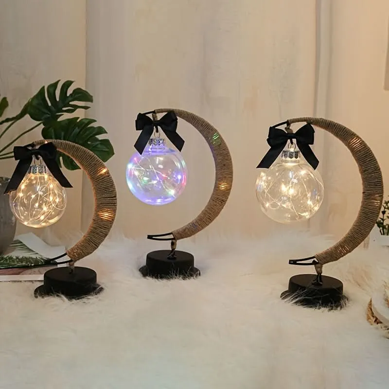 LED Moon Ball Lamp – Decorative Battery-Operated Table Lamp