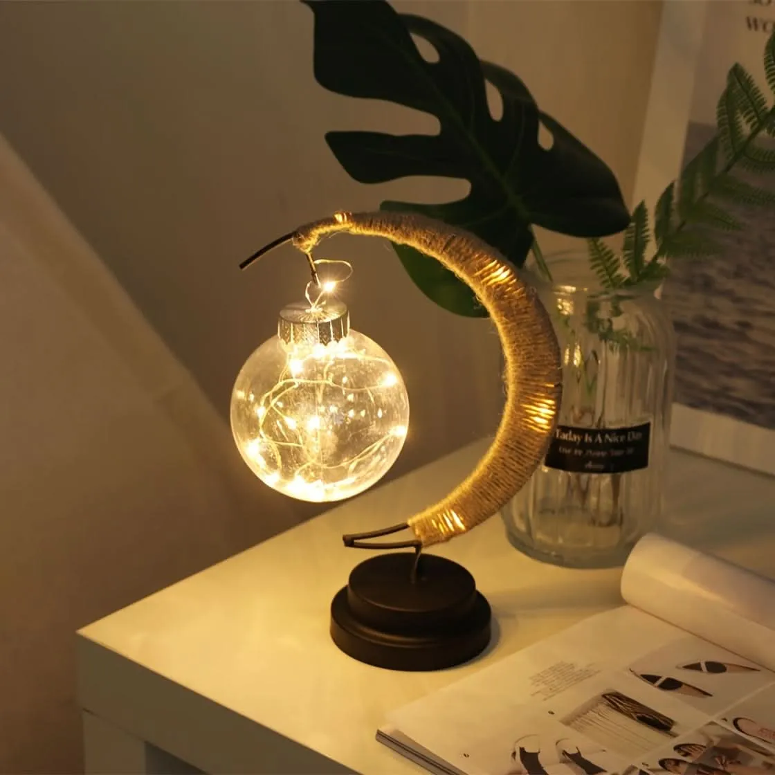 LED Moon Ball Lamp – Decorative Battery-Operated Table Lamp