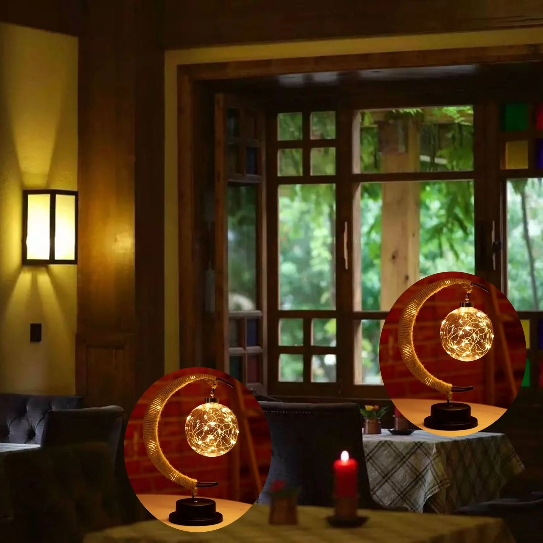 LED Moon Ball Lamp – Decorative Battery-Operated Table Lamp