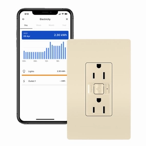 Legrand Radiant WNRR15LA 15 Amp Smart Outlet with Netatmo, Compatible with Alexa, Google Assistant & Apple HomeKit, 15A, Light Almond (1 Count)