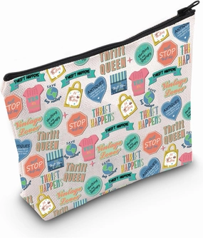 LEVLO Thrifting is My Therapy Pencil Case Thrift Queen Cosmetic Bag Thrift Store Shopper Birthday Gift for Mom BFF (THRIFT HAPPENS)