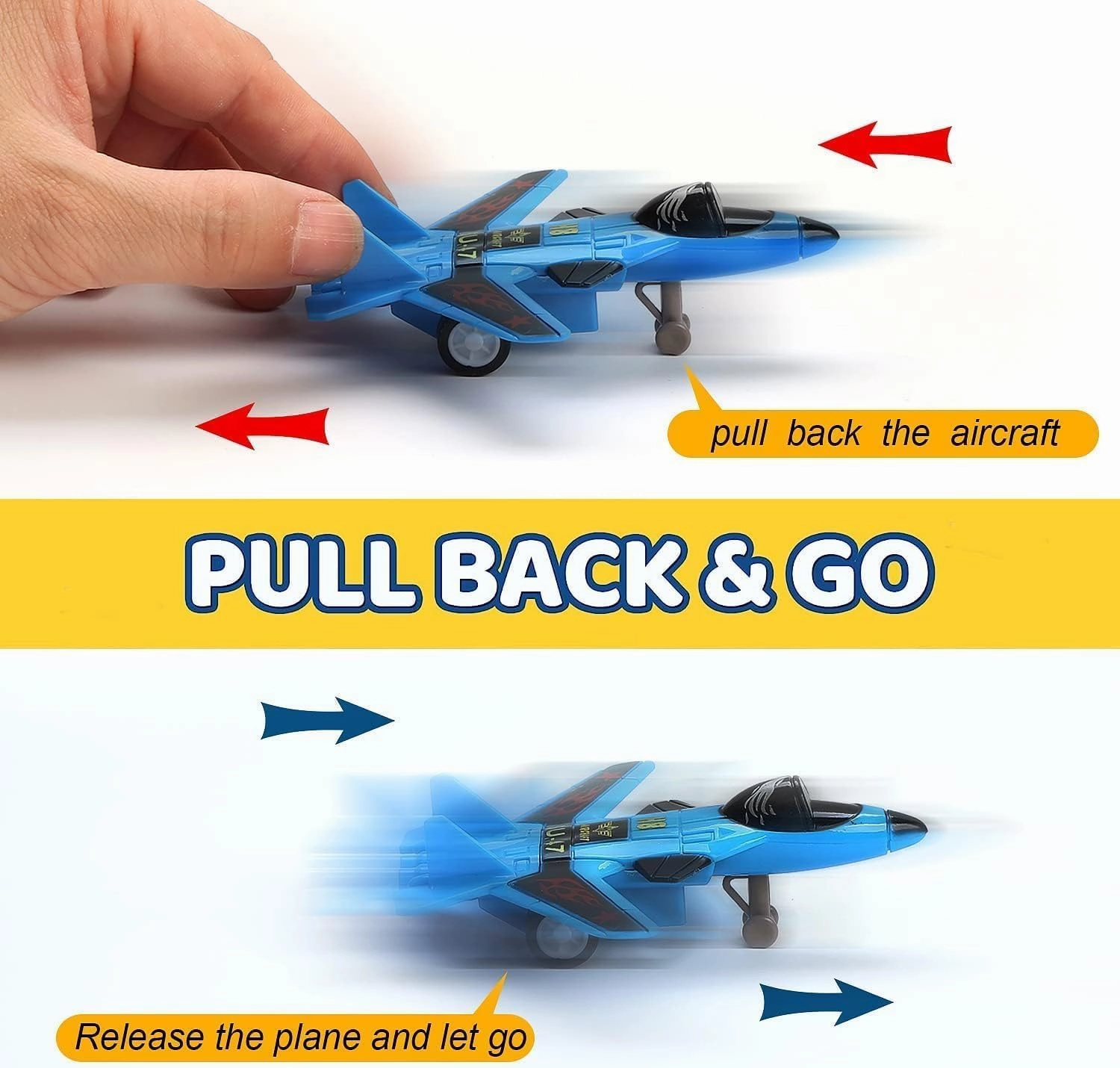 Liberty Imports Pull Back Airplanes Toys Vehicle Playset, Variety Pack of Helicopters, Stealth Bombers, Fighter Jets, Aircraft, Planes for Kids Toddlers Party Favors (24 Pack)