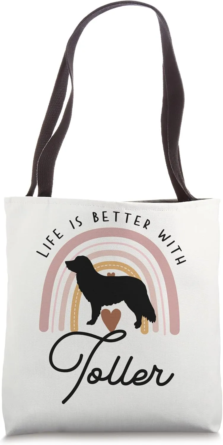 Life is Better Nova Scotia Tolling Retriever Toller Rainbow Tote Bag