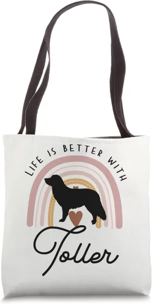 Life is Better Nova Scotia Tolling Retriever Toller Rainbow Tote Bag