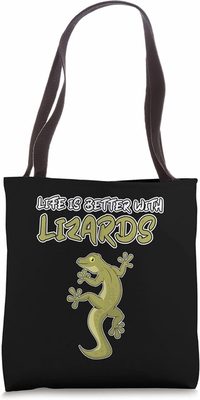 Life with Lizards Cute Gecko Reptile Tote Bag