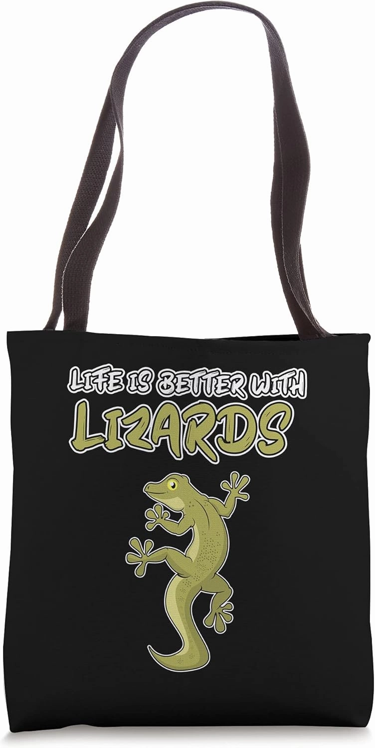 Life with Lizards Cute Gecko Reptile Tote Bag