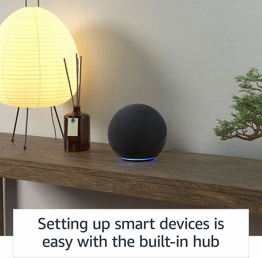 Like-New Amazon Echo (newest model), Alexa speaker with premium sound, Ideal for large bedrooms, living rooms and kitchens, Glacier White