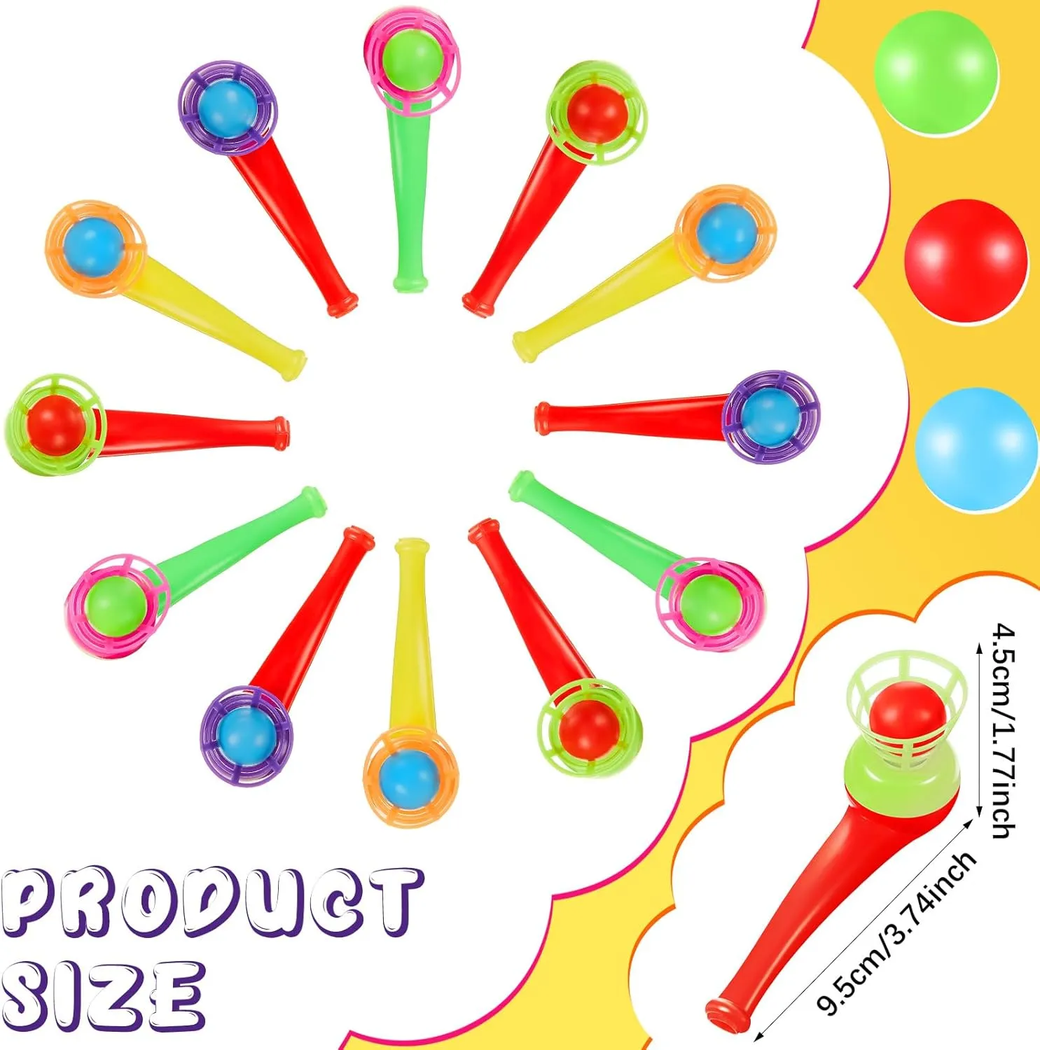 Liliful 50 Pcs Ball Blowing Toy Floating Blow Pipe Balls Stress Reliever Floating Balls Balance Blowing Toy for Birthday Party Balance Game Favors Gift Bag Stuffers Random Color