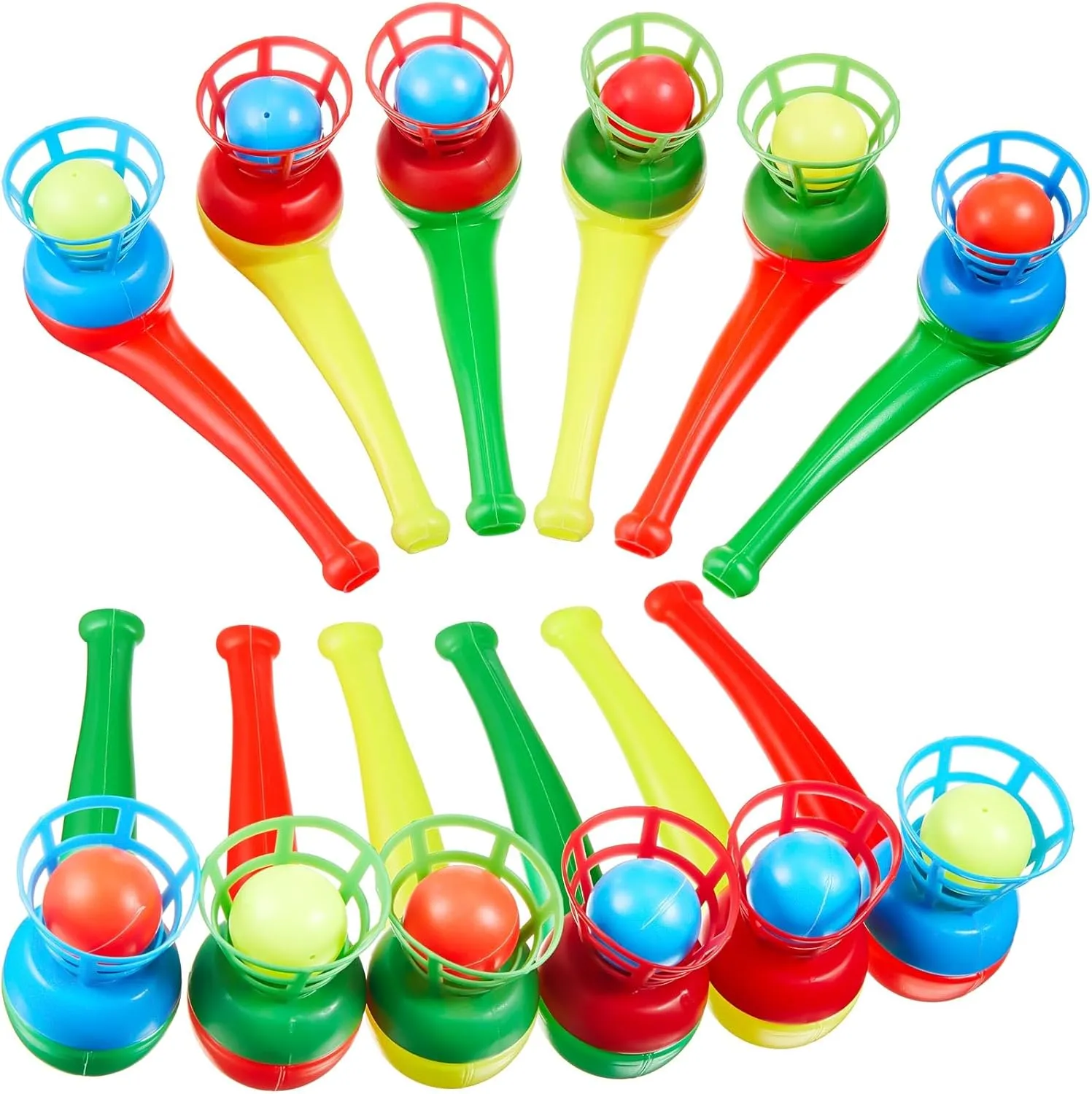 Liliful 50 Pcs Ball Blowing Toy Floating Blow Pipe Balls Stress Reliever Floating Balls Balance Blowing Toy for Birthday Party Balance Game Favors Gift Bag Stuffers Random Color