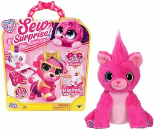 Little Live Pets, Scruff-a-Luvs Sew Surprise: Pink. Rescue, Reveal & Groom A Mystery Puppy Or Kitten. Reveal Outfits to Dress Your Pet with The Magic Sewing Machine