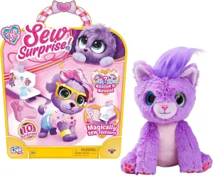 Little Live Pets, Scruff-a-Luvs Sew Surprise: Purple. Rescue, Reveal & Groom A Mystery Puppy Or Kitten. Reveal Outfits to Dress Your Pet with The Magic Sewing Machine.
