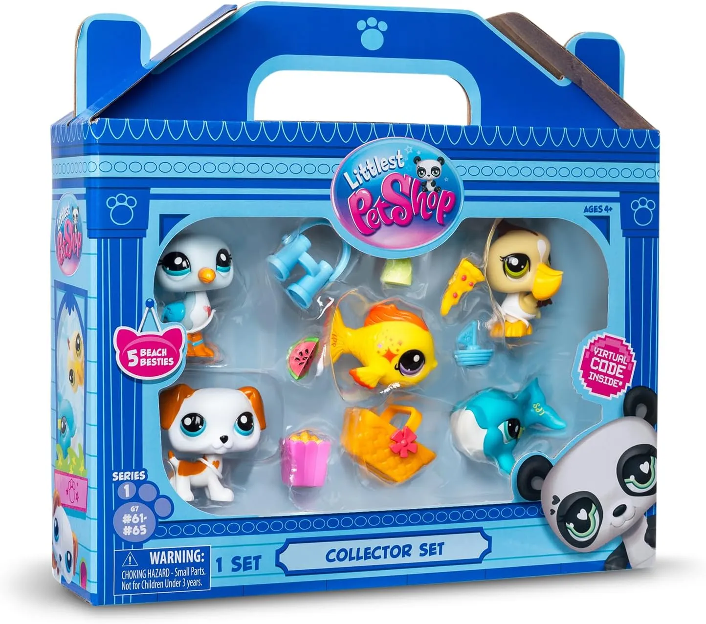 Littlest Pet Shop, Collector Set, Beach Besties Theme - Gen 7, Pets #61 to #65, Authentic LPS Bobble Head Figure, Collectible Imagination Toy Animal, Kidults, Girls, Boys, Kids, Tweens Ages 4 