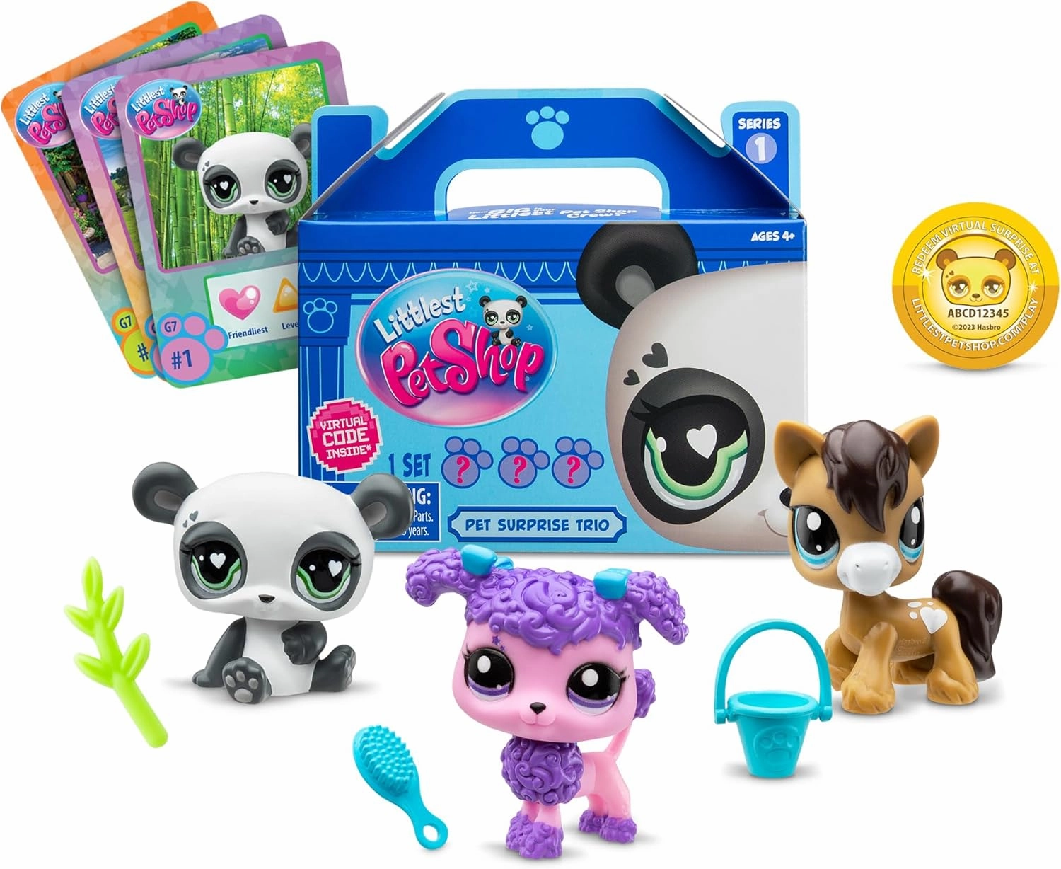 Littlest Pet Shop, Pet Surprise Three Pack - Gen 7, Pets #1 - #18, Authentic LPS Bobble Head Figure, Collectible Imagination Toy Animal, Kidults, Girls, Boys, Kids, Tweens Ages 4 