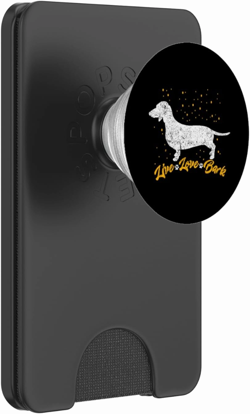 Live Love Bark Wiener Dog Lover Cute Pet Dachshund Dog Mom PopSockets PopWallet for MagSafe