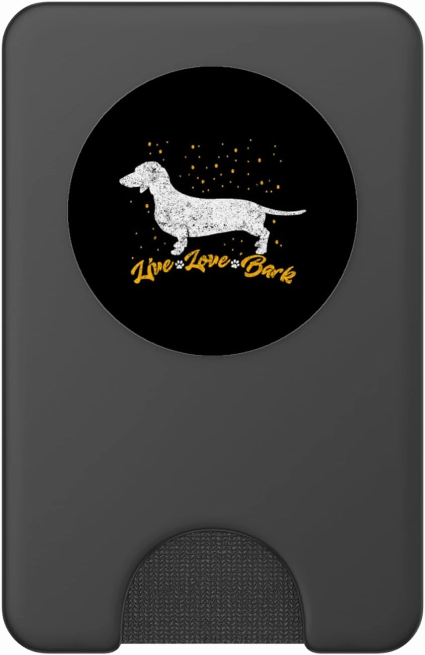 Live Love Bark Wiener Dog Lover Cute Pet Dachshund Dog Mom PopSockets PopWallet for MagSafe