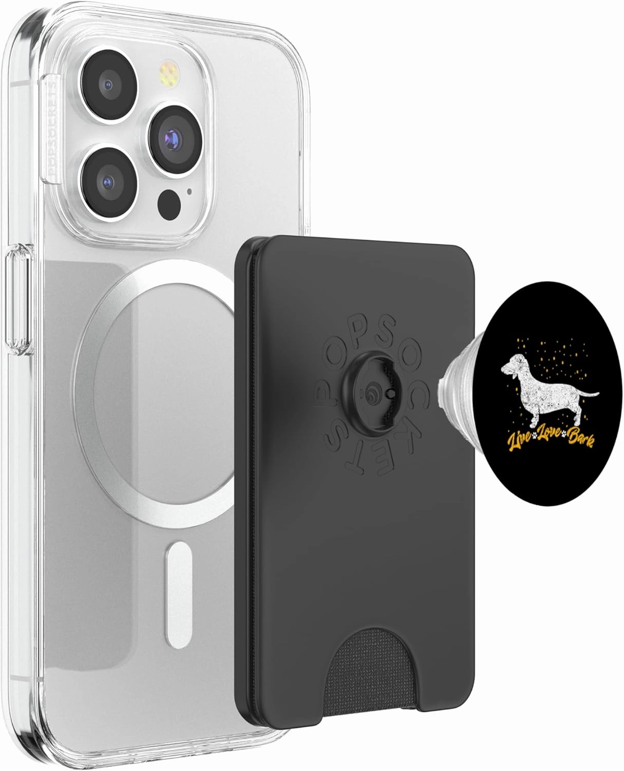 Live Love Bark Wiener Dog Lover Cute Pet Dachshund Dog Mom PopSockets PopWallet for MagSafe