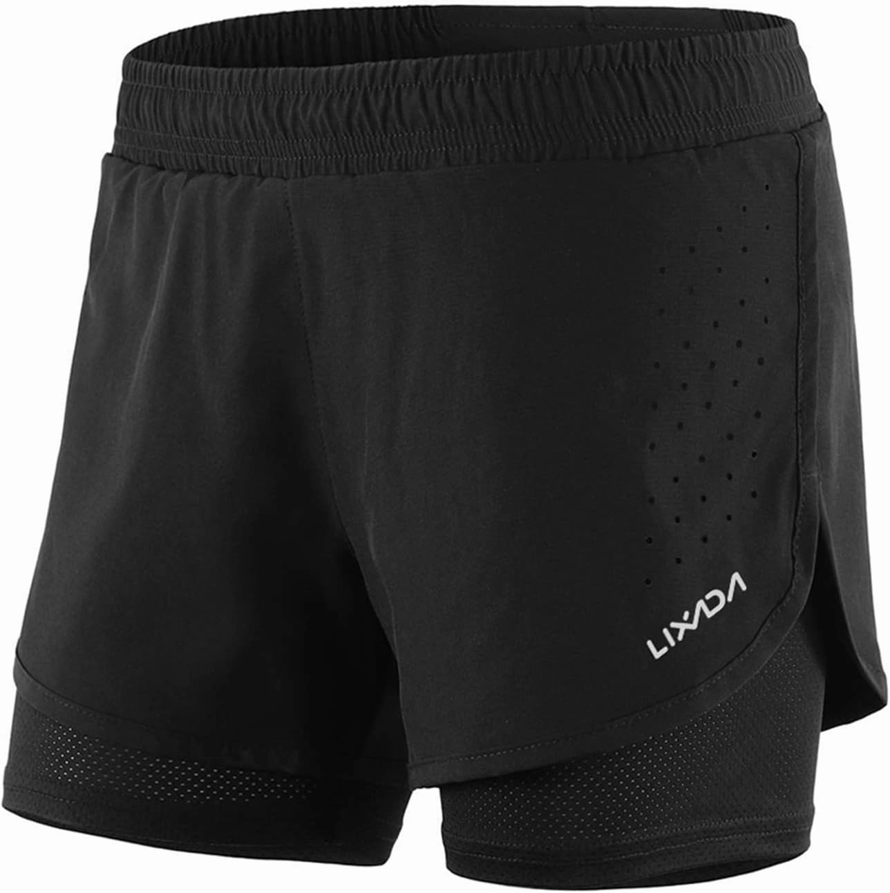 Lixada Women's Running Shorts 2-in-1 Double Layer Elastic Waistband Workout Fitness Active Yoga Jogging Athletic