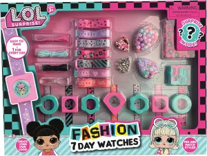 LOL Surprise: 7 Day Fashion Watches - Mix & Match Styles, Digital, New Look Every Day, DIY Jewelry Craft Kit, Green-Pink-Purple-Patterns, Kids Ages 3 