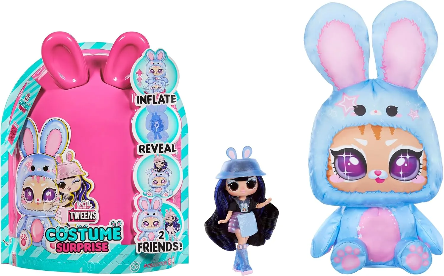 LOL Surprise Tweens Costume Fashion Doll Aya Cherry with Inflatable Blue Bunny Pet Costume & Multiple Surprises Including Fabulous Fashions & Accessories Great Gift for Kids Ages 4 