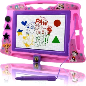 Lollipop PAW Patrol Magnetic Drawing Board with Stylus and 3 Stamps, for Girls or Boys (Pink)…