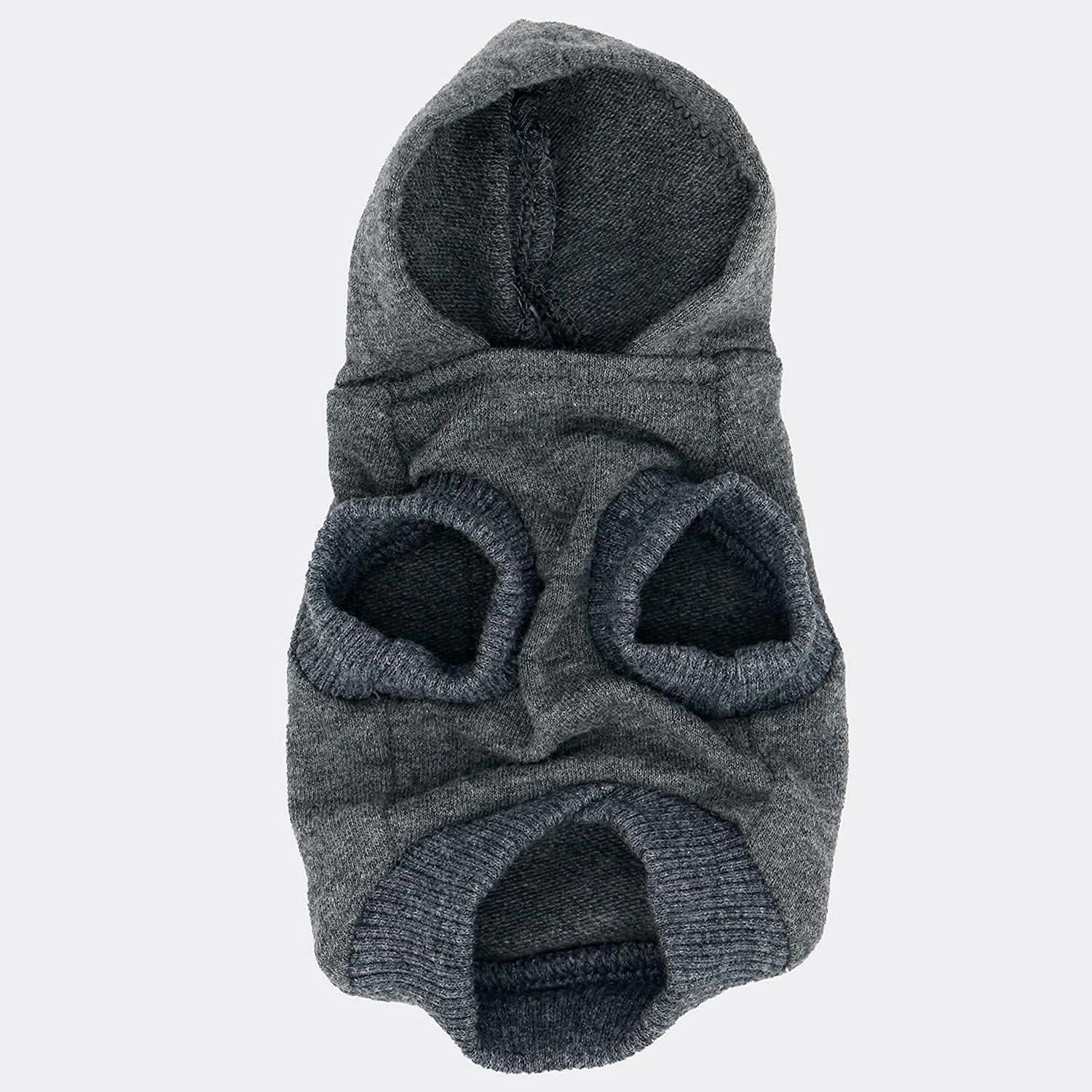 LOPHIPETS Dog Cotton Hoodies Sweatshirts for Small Dogs Chihuahua Puppy Clothes Cold Weather Coat-Charcoal/XXS