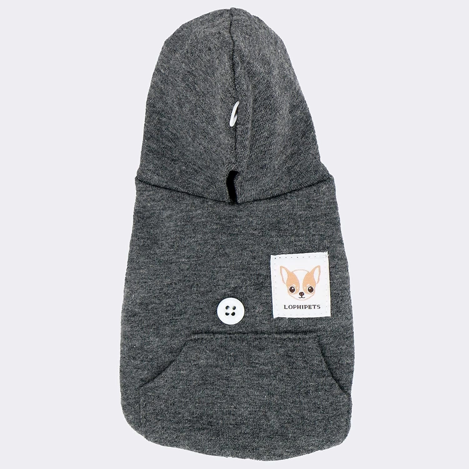 LOPHIPETS Dog Cotton Hoodies Sweatshirts for Small Dogs Chihuahua Puppy Clothes Cold Weather Coat-Charcoal/XXS