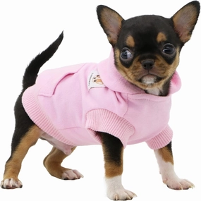 LOPHIPETS Dog Cotton Hoodies Sweatshirts for Small Dogs Chihuahua Puppy Clothes Cold Weather Coat-Pink/XS