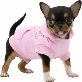 LOPHIPETS Dog Cotton Hoodies Sweatshirts for Small Dogs Chihuahua Puppy Clothes Cold Weather Coat-Pink/XXS