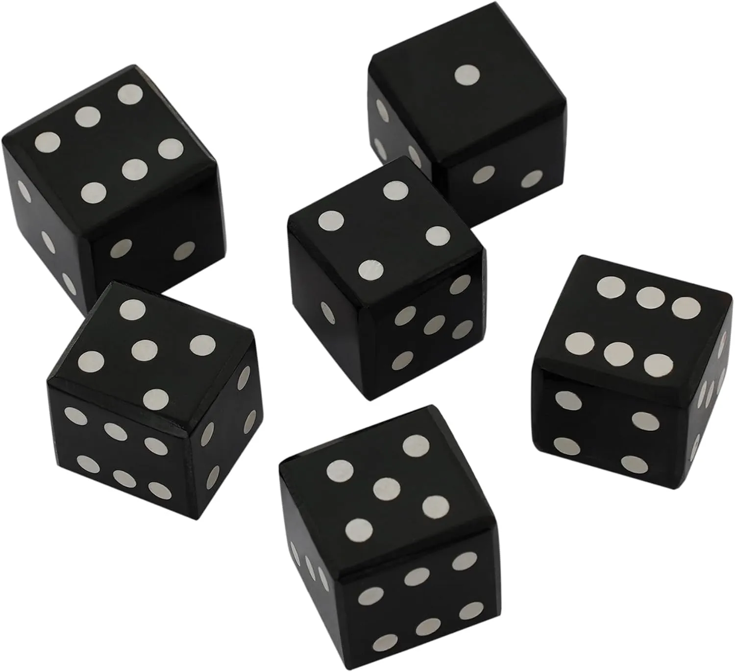 Lord of Battles Medieval Viking Dice Set of 6 with Inlaid Pips | Handmade Genuine Horn/Bone Dice Made from Natural Ox Horn & Bone (Genuine Horn)