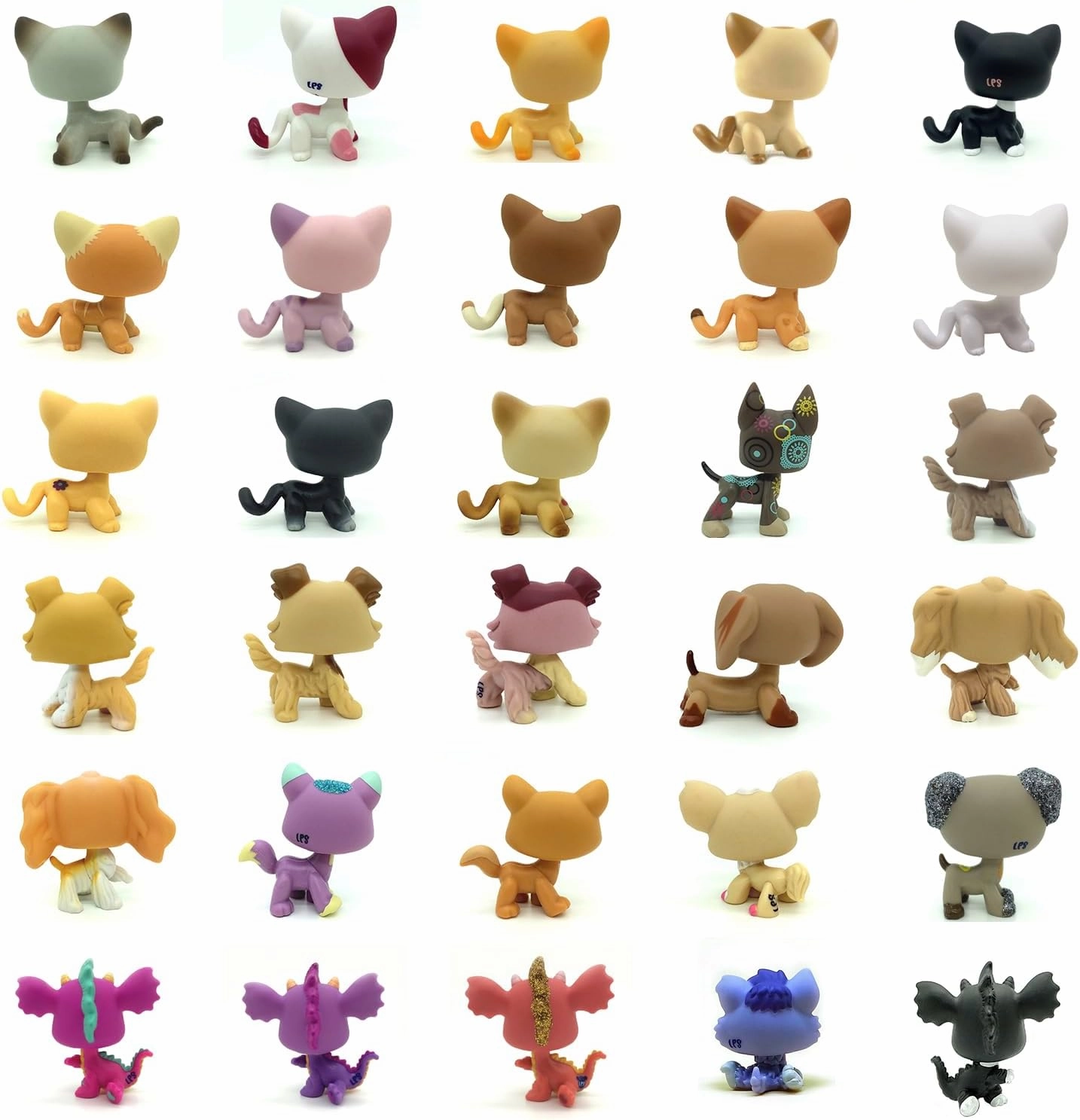 LPS pet Shop Animal Action Figures Dog Cat Kids Boys Girls Gift (5pcs Random)