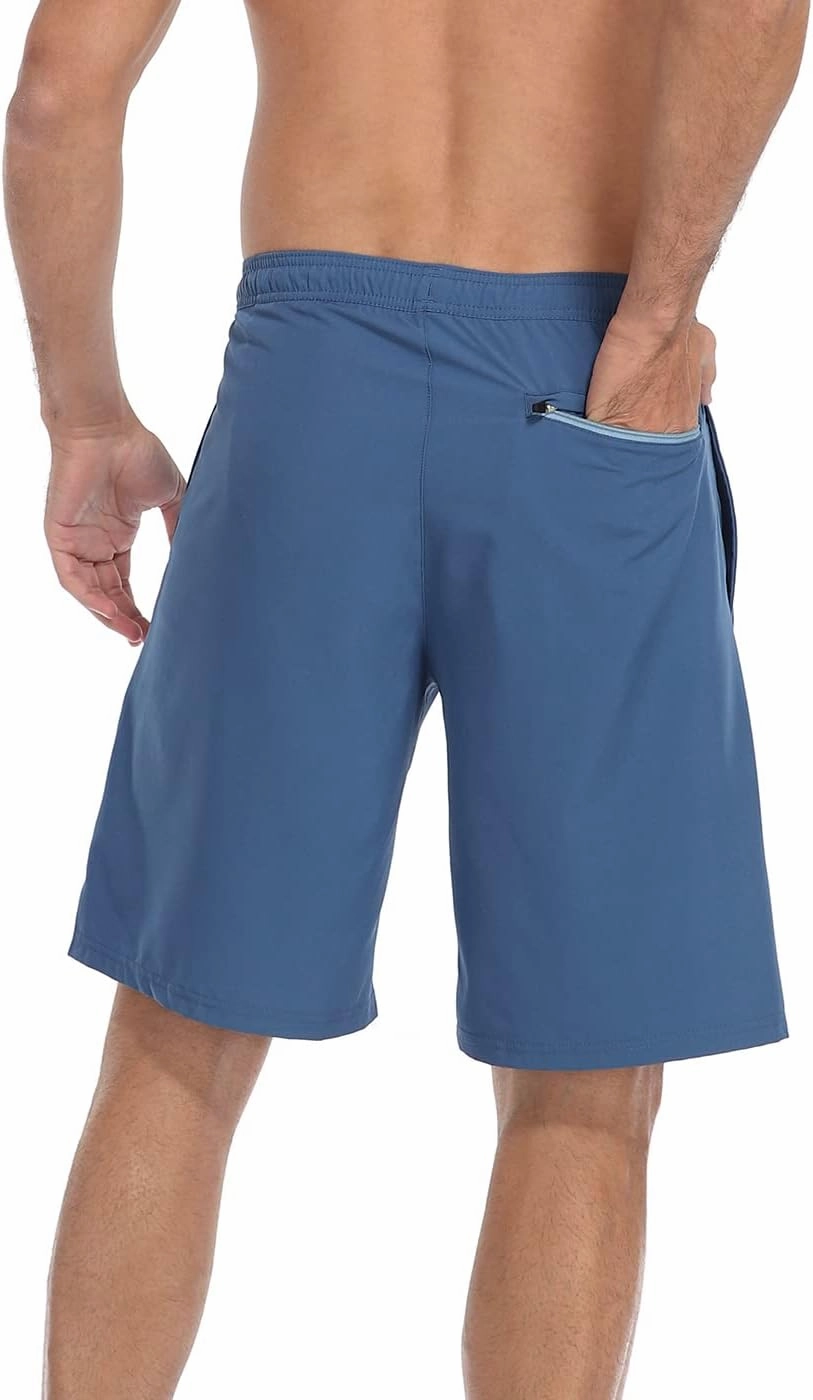 LRD Men's Swim Trunks with Compression Liner 9 Inch Inseam Quick Dry Board Short