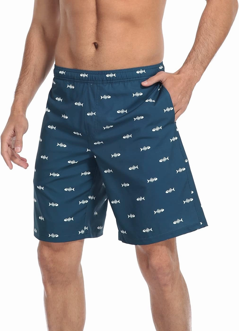 LRD Men's Swim Trunks with Compression Liner 9 Inch Inseam Quick Dry Board Short