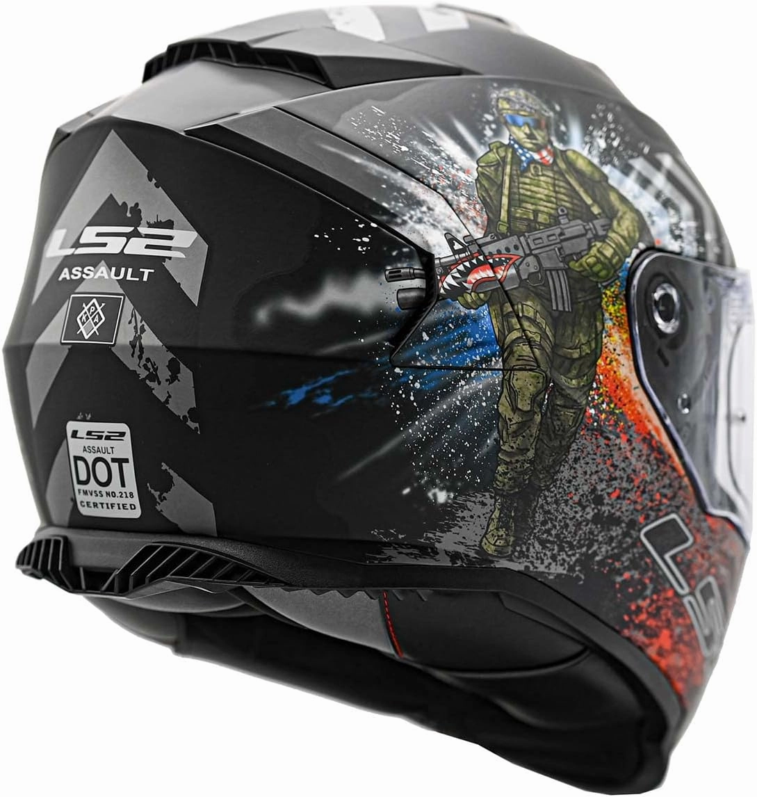 LS2 Helmets Assault Full Face Motorcycle Helmet W/SunShield