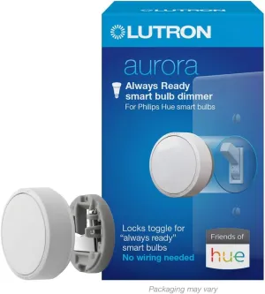 Lutron Aurora Smart Bulb Dimmer Switch | for Philips Hue Smart Bulbs | Z3-1BRL-WH-L0 | White