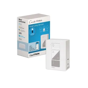 Lutron Caseta Smart Lamp Dimmer Switch (Lutron Smart Hub Required) for Floor and Table Lamps, for Dimmable LED Lights, up to 100 Watt, PD-3PCL-WH, White