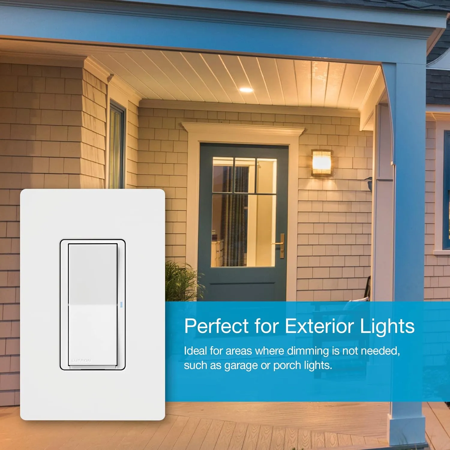 Lutron Claro Smart Switch w/ Wall Plate for Caseta Smart Lighting (Lutron Smart Hub Required), for LED Lights and Fans, 5 Amp, Single-Pole/3-Way, Neutral Required, DVRFW-5NS-WH-A, White