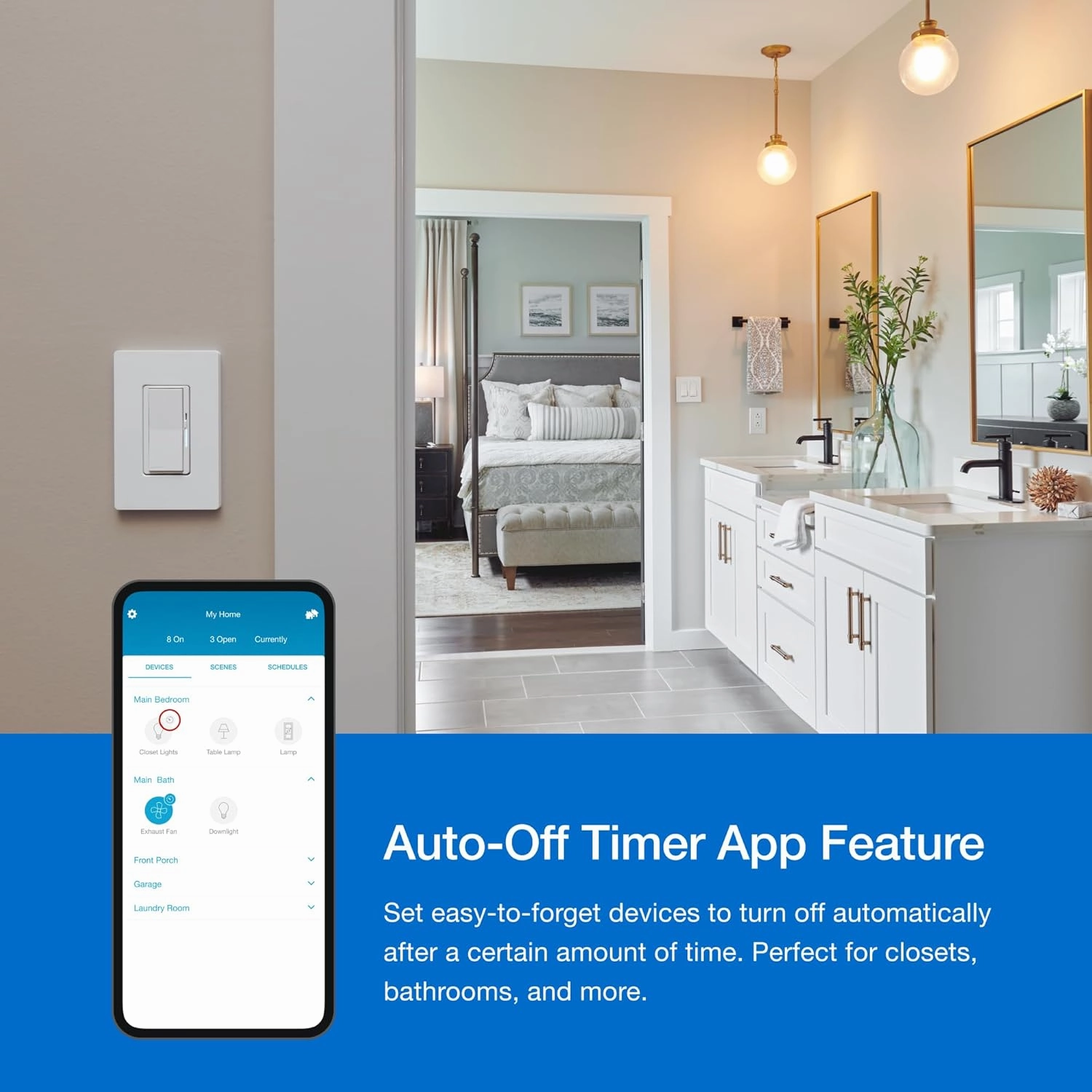 Lutron Caseta Original Smart Dimmer Switch (Lutron Smart Hub Required), for LED Lights, 150 Watt, Single-Pole/3-Way, No Neutral Required, PD-6WCL-WH, White