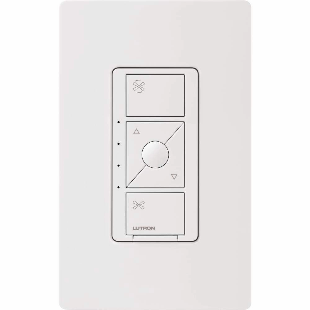Lutron Caseta Smart Fan Speed Control Switch (Lutron Smart Hub Required), Single-Pole, PD-FSQN-WH, White
