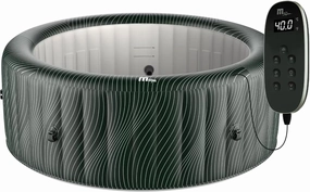 M Spa Round Inflatable Bubble Massage Spa, 4 to 6 Person Outdoor Hot Tub with LED Lights, Meteor