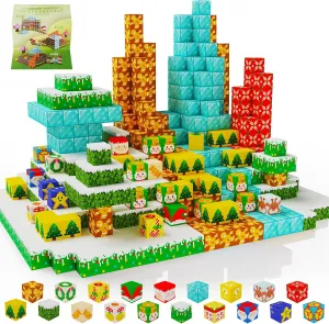 Magnetic Blocks 100PCS Set,Mine World Craft Building Block Toys,Magnet Cubes for Boys and Girls 3 ,Magnetic Toys,Magnet Building Cubes 0.8IN,Puzzles Game