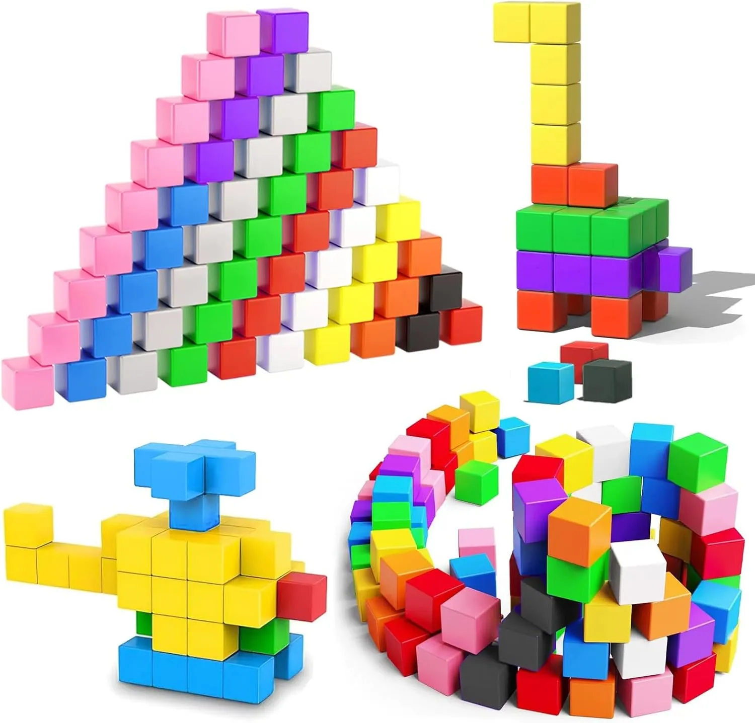 Magnetic Blocks 48Pcs，10colors 1inch Magnetic Building Blocks for Kids Ages 3 4 5 6 7 8 Years Old Boys and Girls