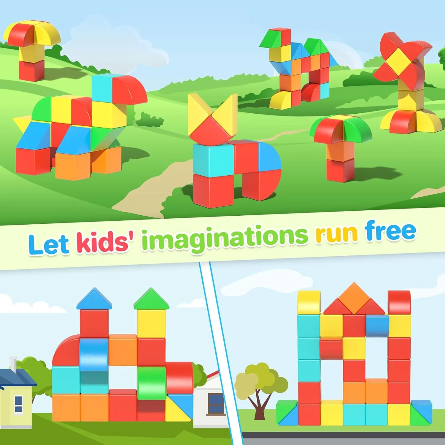 Magnetic Blocks Toddler Toys Educational Sensory Construction Magnet Building 1.34in Cubes Toy for Creative 3D STEM Learning, Montessori Gift for Ages 3  Year Old Boys Girls Kids