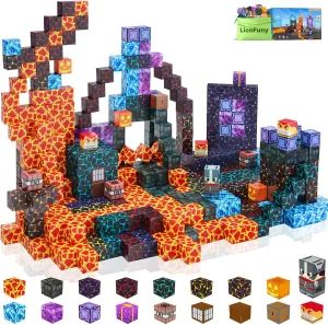 Magnetic Blocks,100PCS Magnetic Building Blocks,Magnet Blocks Build 3D World Stacking Toys,STEM Sensory Educational Toys Gifts Set for Kids Toddlers Boys 3 4 5 6 7 8 9  Year Old