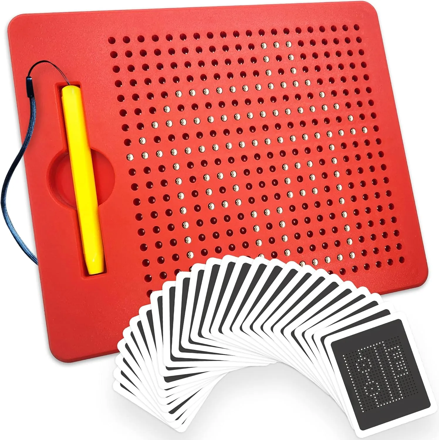 Magnetic Drawing Board for Kids - Includes Magnet Board, Attached Stylus Pen, 25 Double-Sided Ideas Cards - Fun Travel & Car Ride Activities